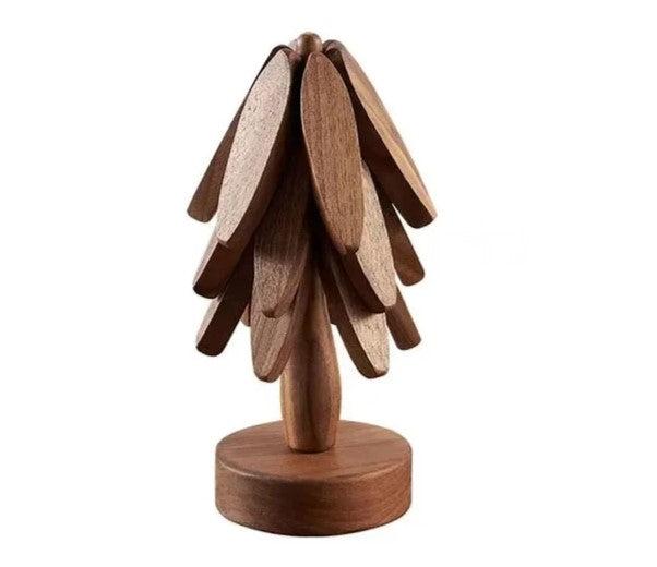 Liva Handgefertigtes Set aus Holz-Untersetzern und -Tabletts