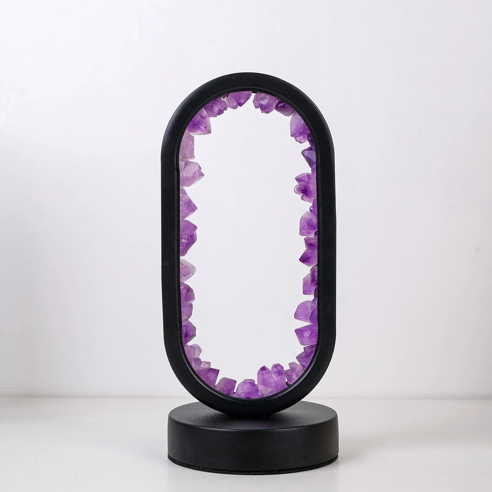 AmethystGlow – Ruhe und moderne Eleganz Ovaler Kristall-LED-Lampe