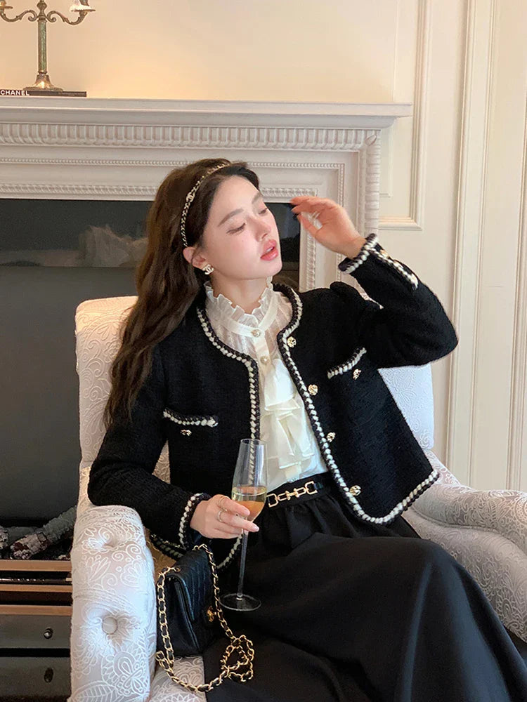 Lena – Tweedblazer mit Rundhalsausschnitt
