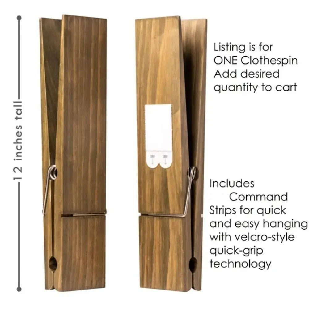 GripClasp Handtuchhalter aus Holz mit Wäscheklammern