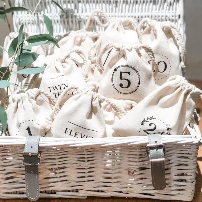 Adventskalender Tasche Weihnachten Abendstrumpf Haustürdekoration