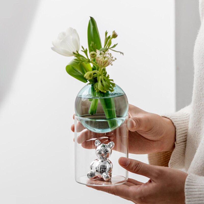 CosmicBear - Elegante Glasvase mit einzigartigem Design