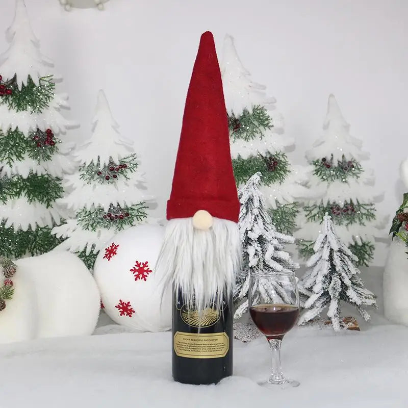 Charmante Weihnachts-Weinflasche-Abdeckung