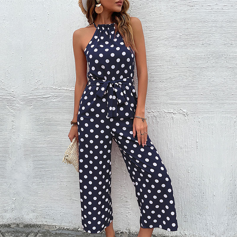 Dahlia - Vielseitiger Jumpsuit mit Punkten und Halterneck