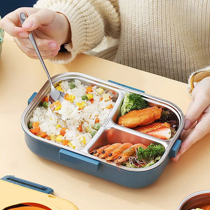 Edelstahl 3-Gitter Isolierung Auslaufsichere Behälter Lunchbox
