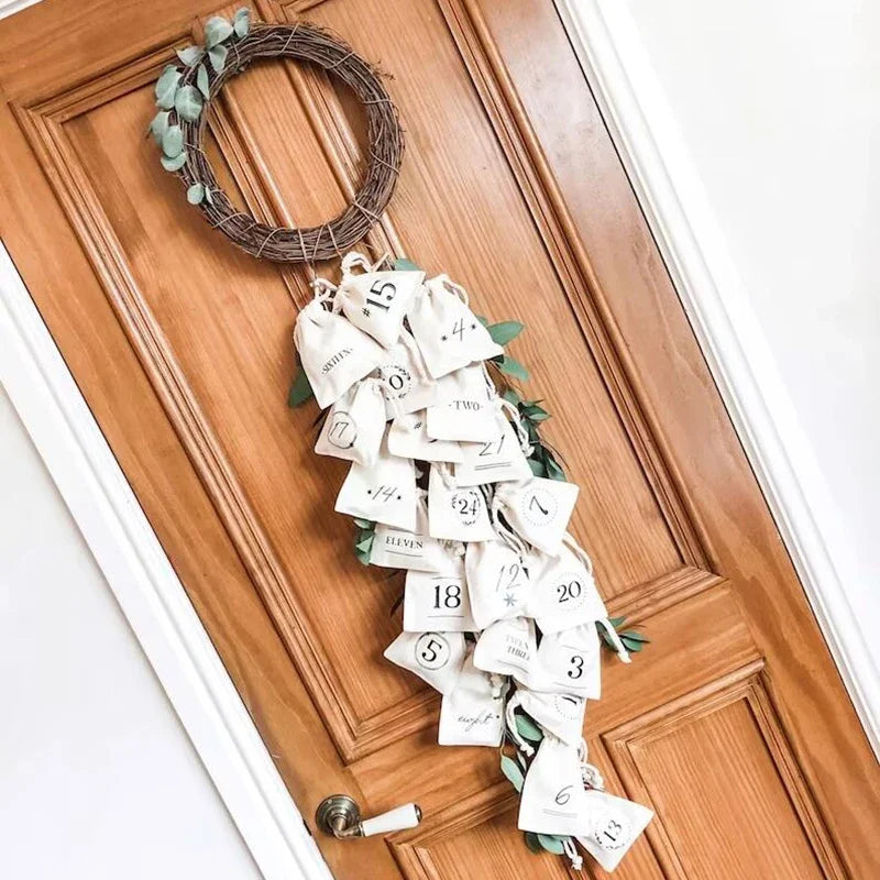 Adventskalender Tasche Weihnachten Abendstrumpf Haustürdekoration