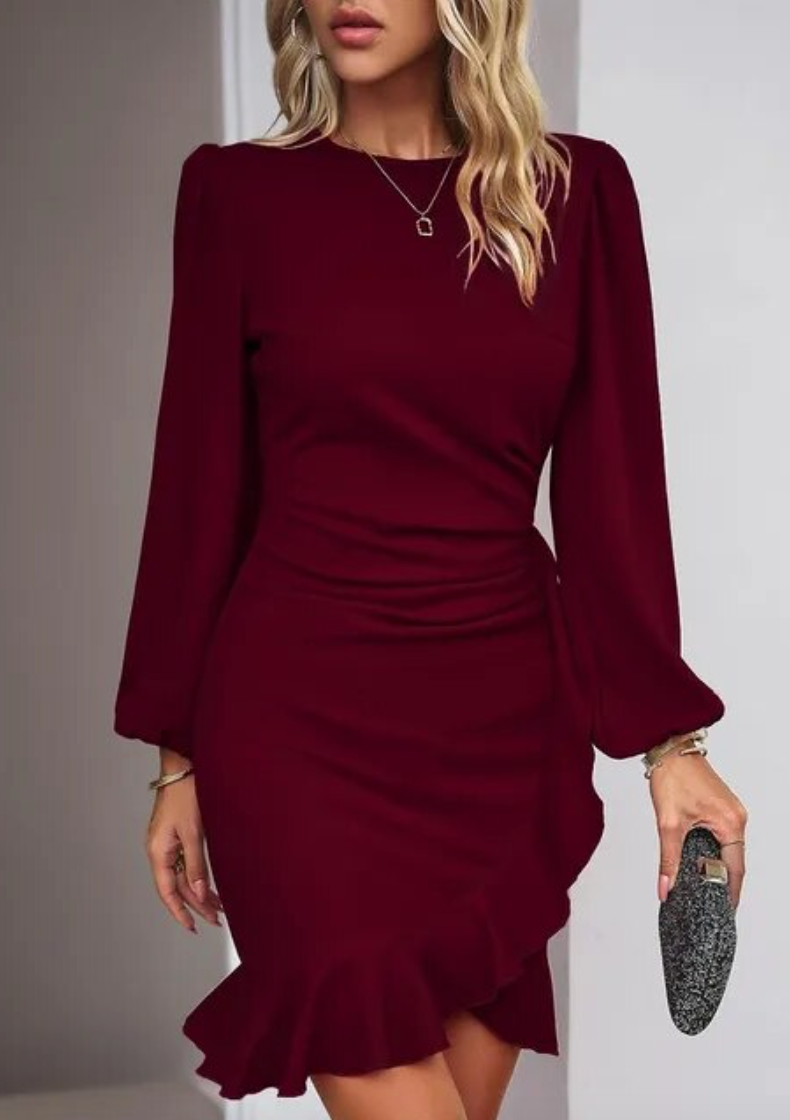 Silje - Bodycon-Kleid mit Rüschensaum