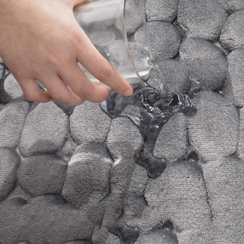 CloudPebble - Plüschiges Kieselstein-Textur Memory-Schaum Badematte