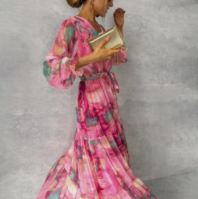 Eva – Aquarell Traum Maxikleid