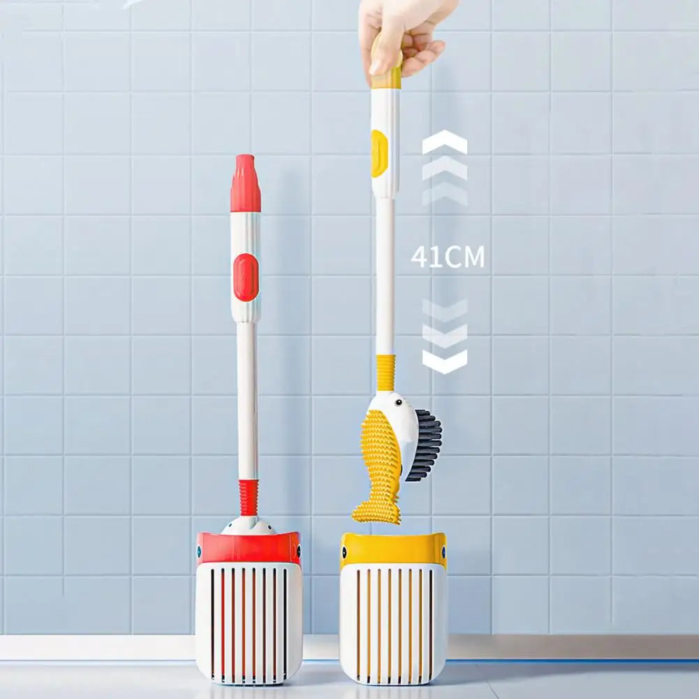 AquaScrub - Fischförmiger WC-Besen mit hygienischem Halter