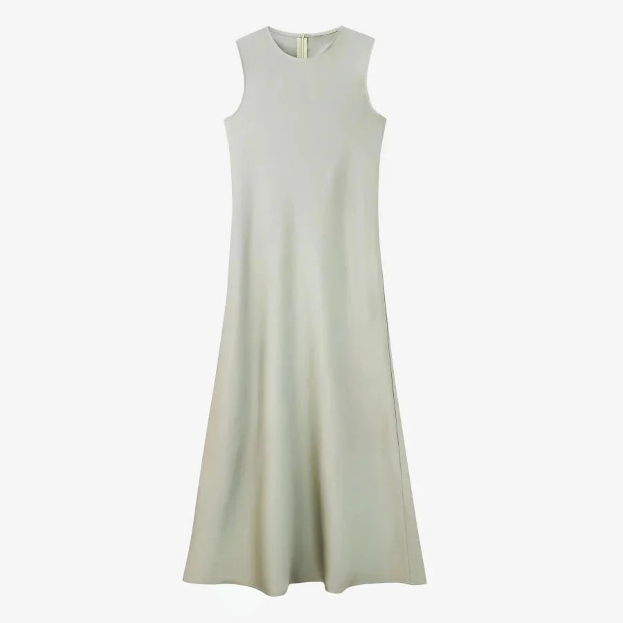 Elegantes Satinkleid - Stricktop-Kombinationsset