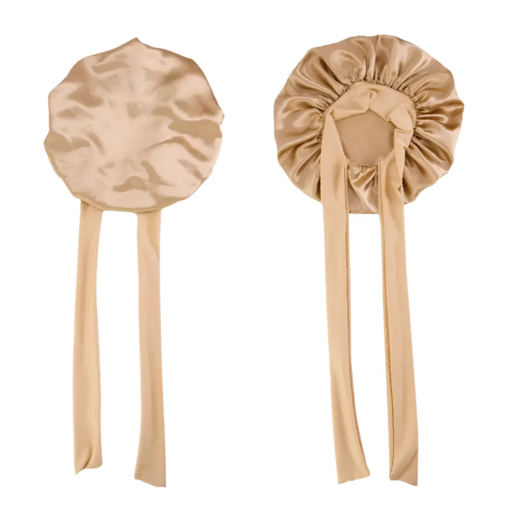 Hauptbekleidung Satin mit Haarband Seiden Schlafmütze