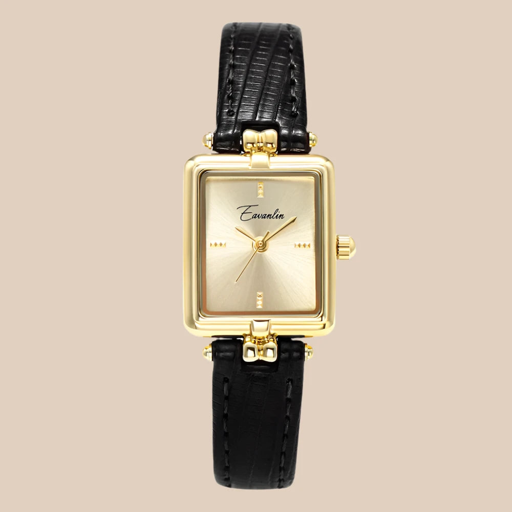 Svana - Elegante goldene Quarzarmbanduhr