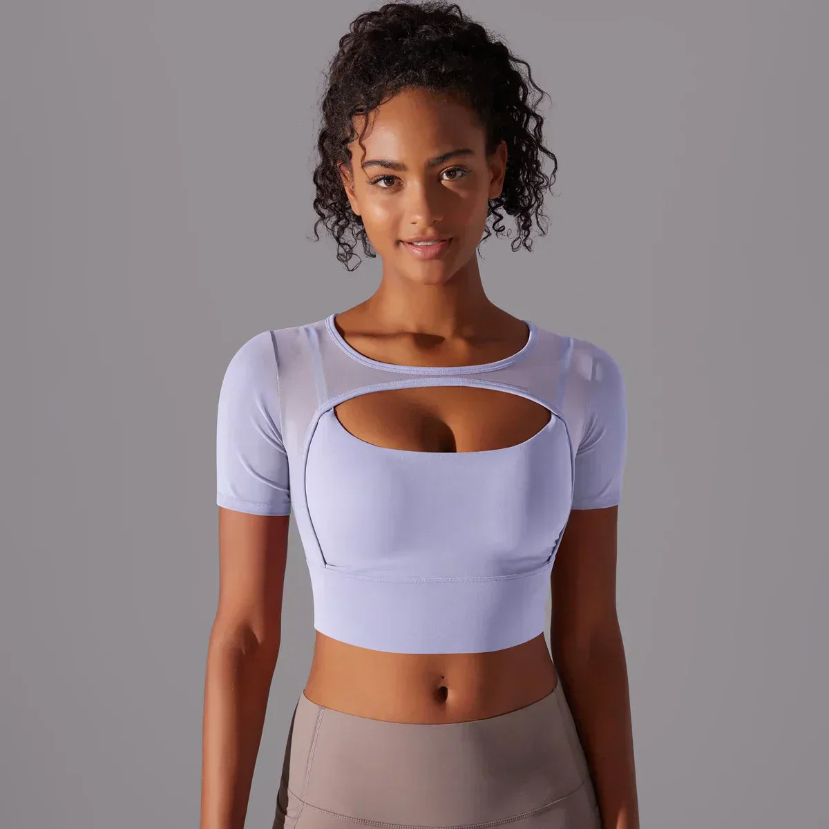 Danielle - Kurzärmliges Sporttop mit Ausschnitt für Frauen