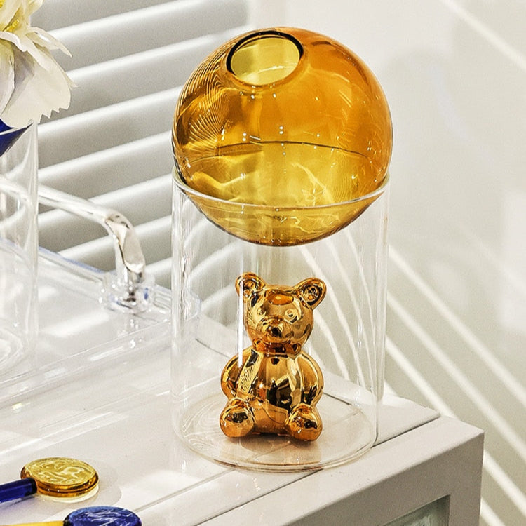 CosmicBear - Elegante Glasvase mit einzigartigem Design