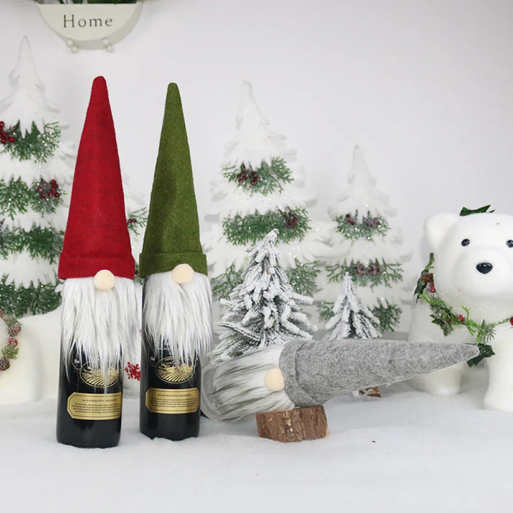 Charmante Weihnachts-Weinflasche-Abdeckung