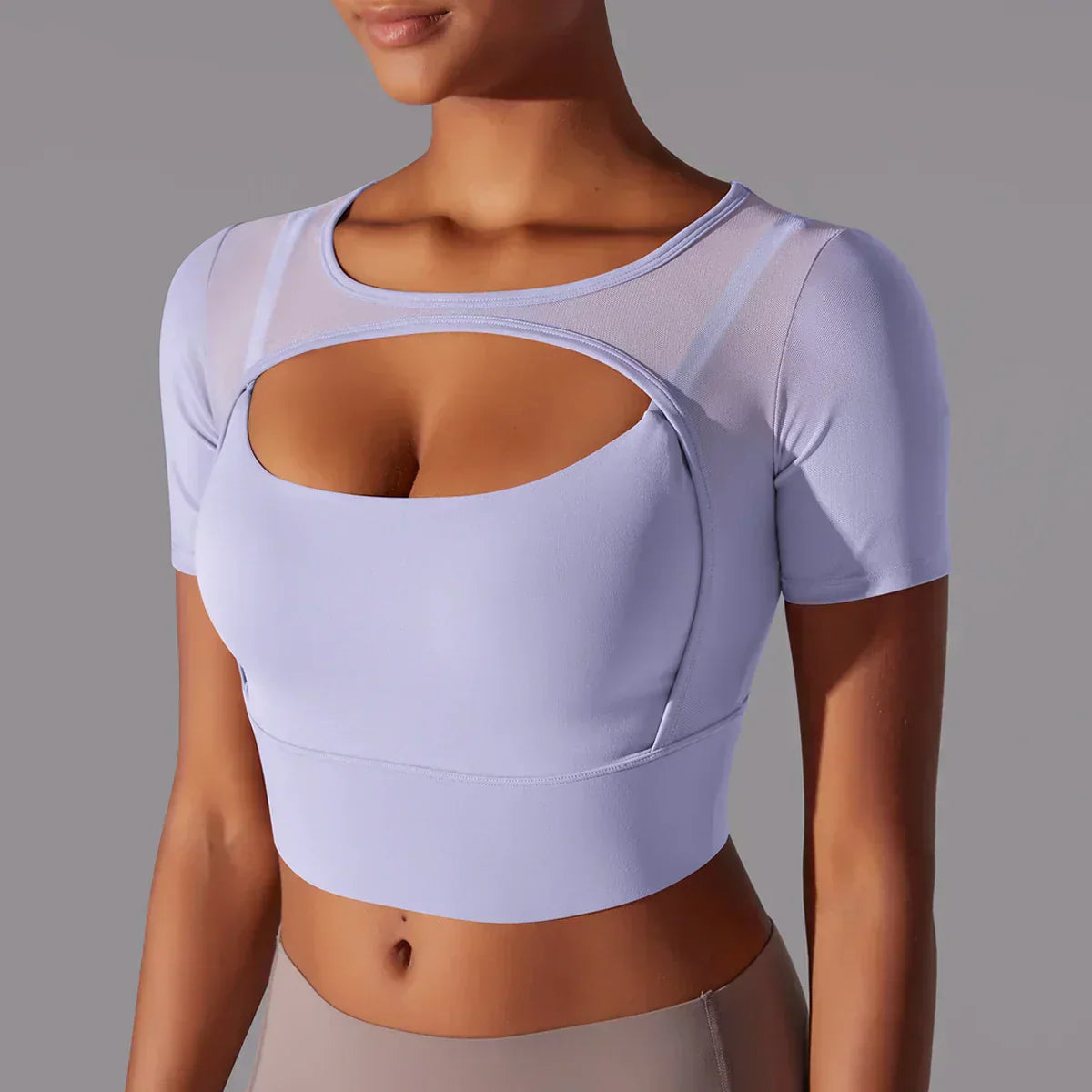 Danielle - Kurzärmliges Sporttop mit Ausschnitt für Frauen