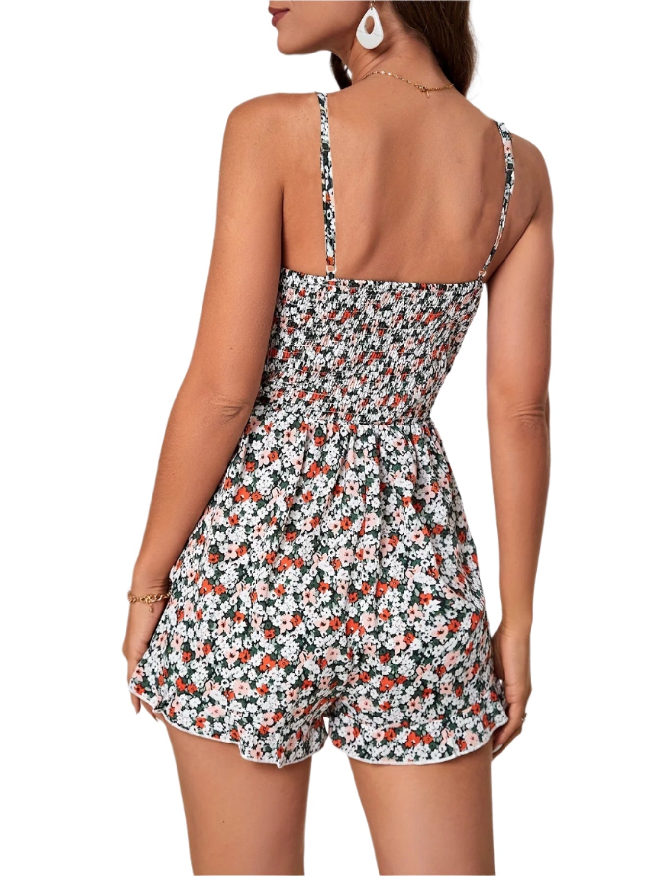 Jessica - Jumpsuit mit ausgeschnittenem Sommerblumenmuster