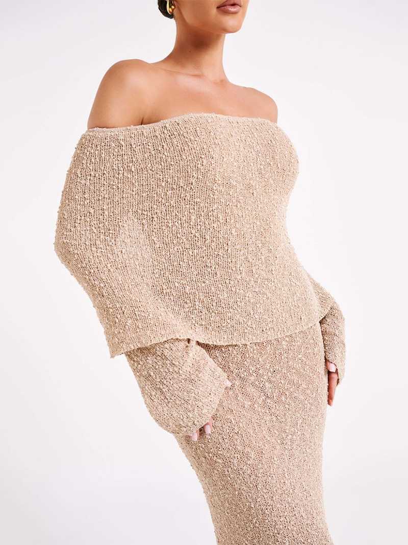 Sola - Langarm Bodycon Strandkleid