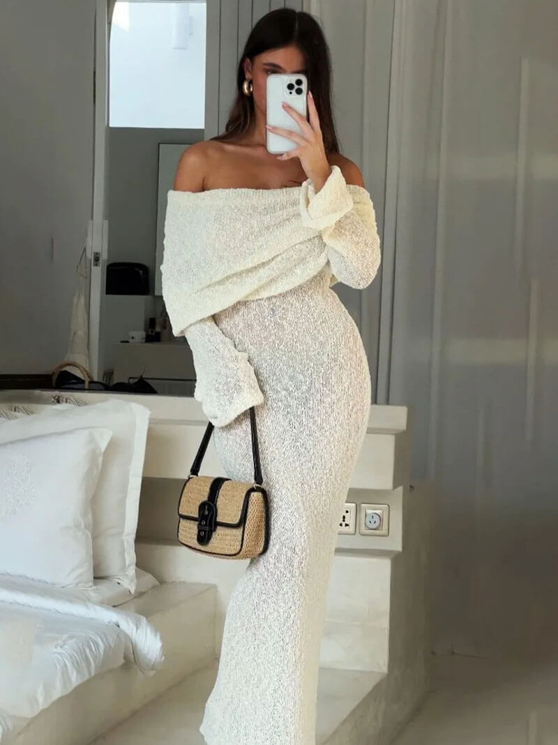 Sola - Langarm Bodycon Strandkleid