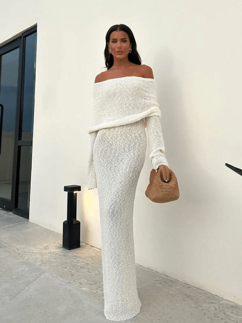 Sola - Langarm Bodycon Strandkleid