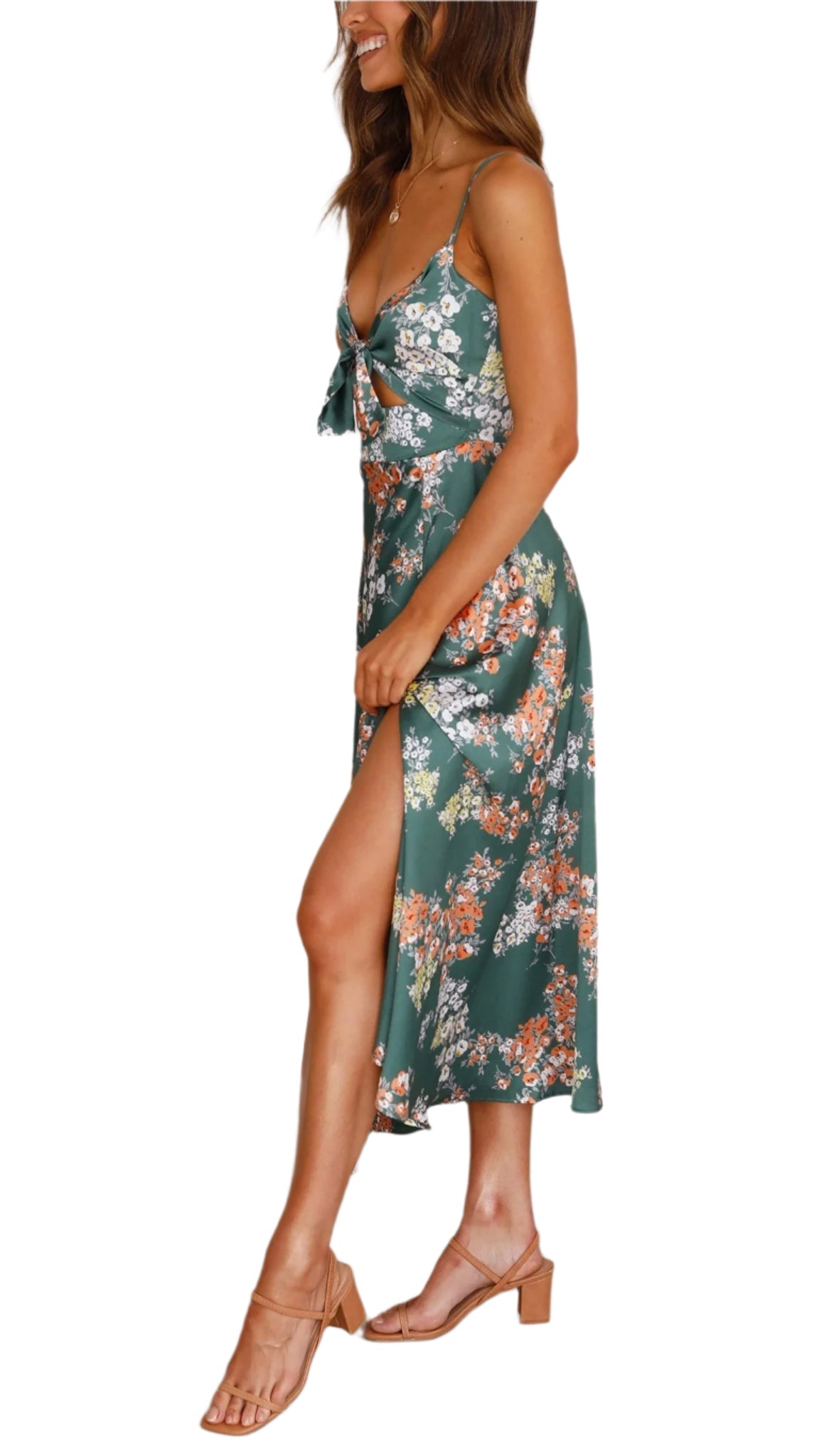 Claudia - Satin Blumen Kleid