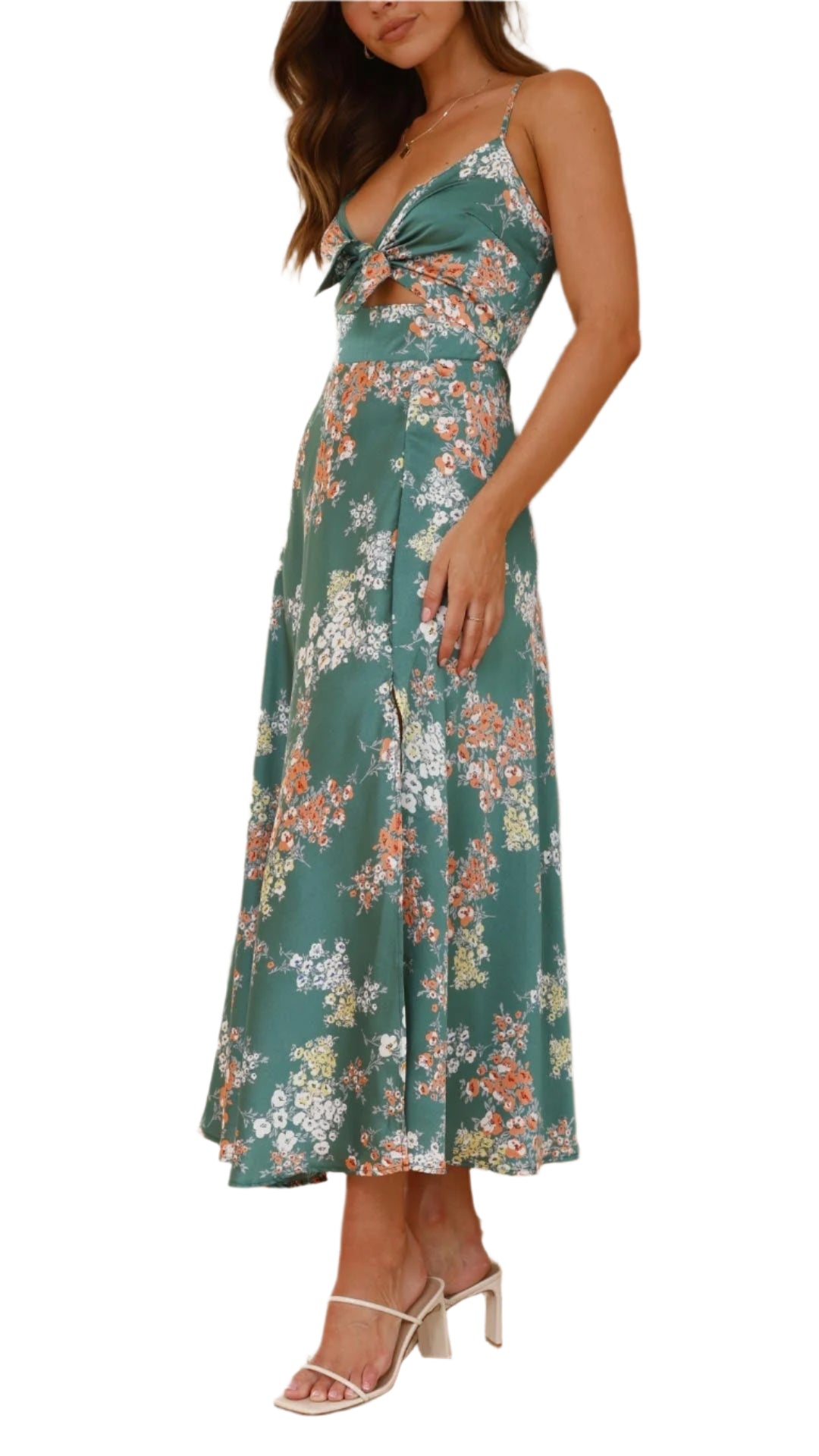 Claudia - Satin Blumen Kleid