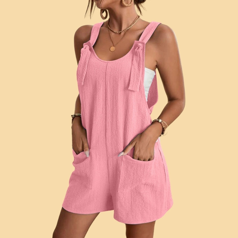 Camila - Lässiger kurzer Overall mit Trägern