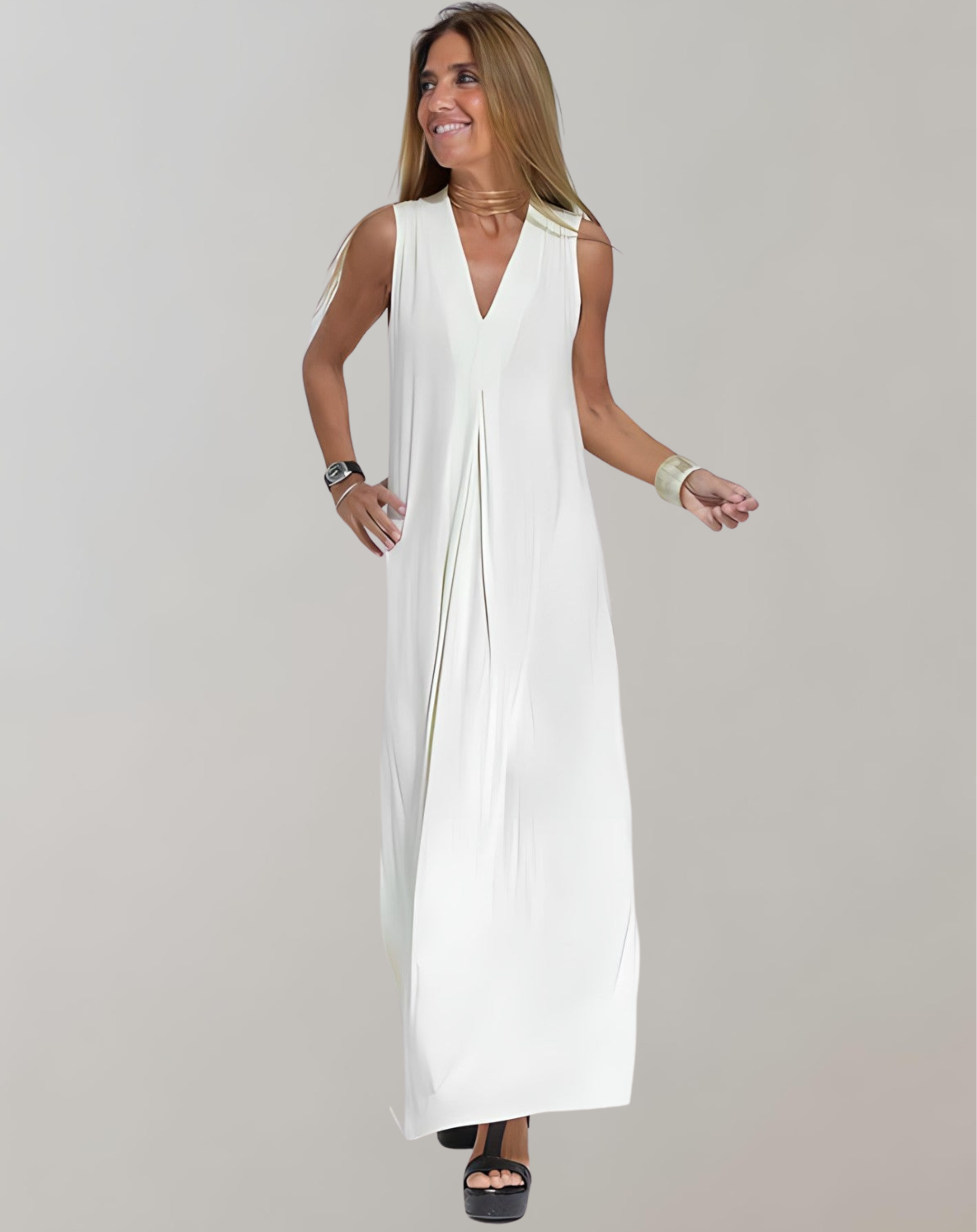 Martha - Figurbetonendes Kleid mit V-Ausschnitt