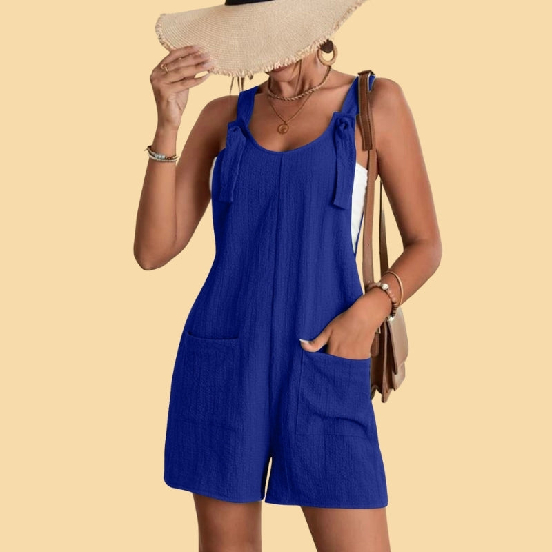 Camila - Lässiger kurzer Overall mit Trägern