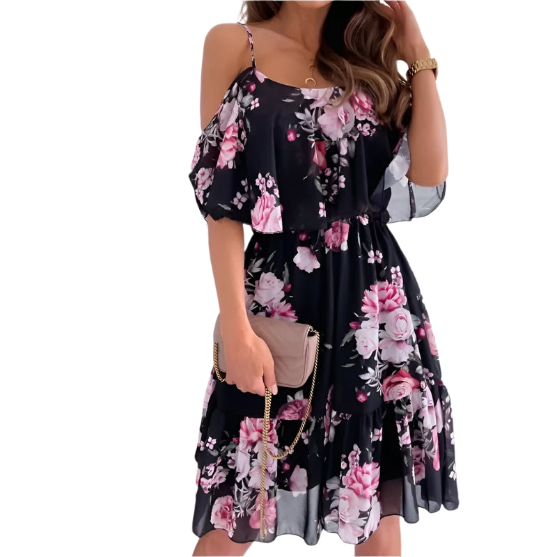 Evy - Sommerkleid mit Blumenmuster und Rüsche