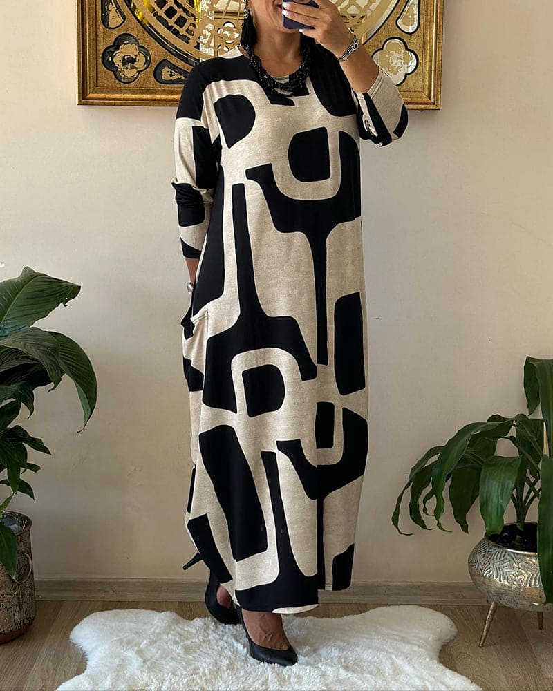 Cara - Übergroßes Kleid mit Print