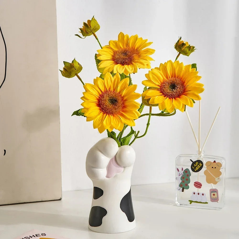 WhiskerWonders - Katzenpfoten-Vase für skurrile Wohnkultur