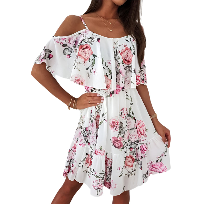 Evy - Sommerkleid mit Blumenmuster und Rüsche