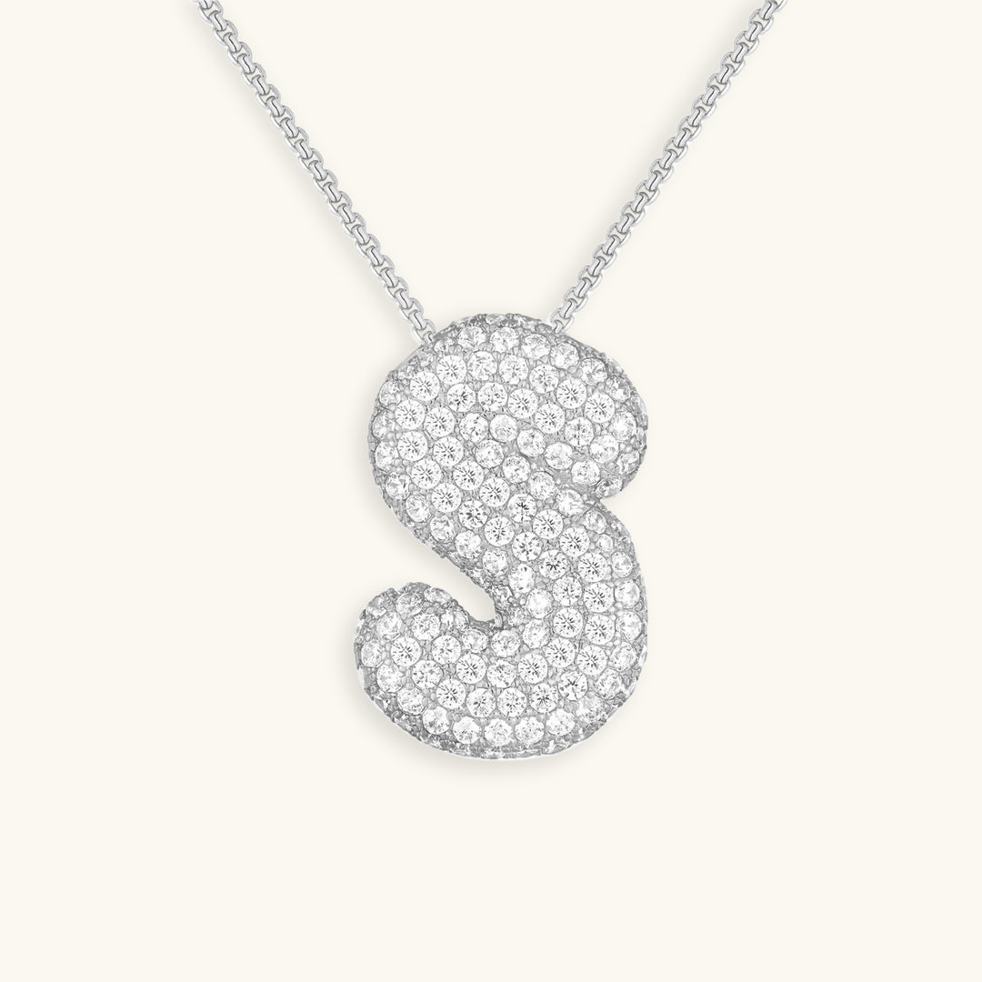 LunaBubble Initial-Halskette mit Diamantoptik – Persönliches Geschenk zum Muttertag