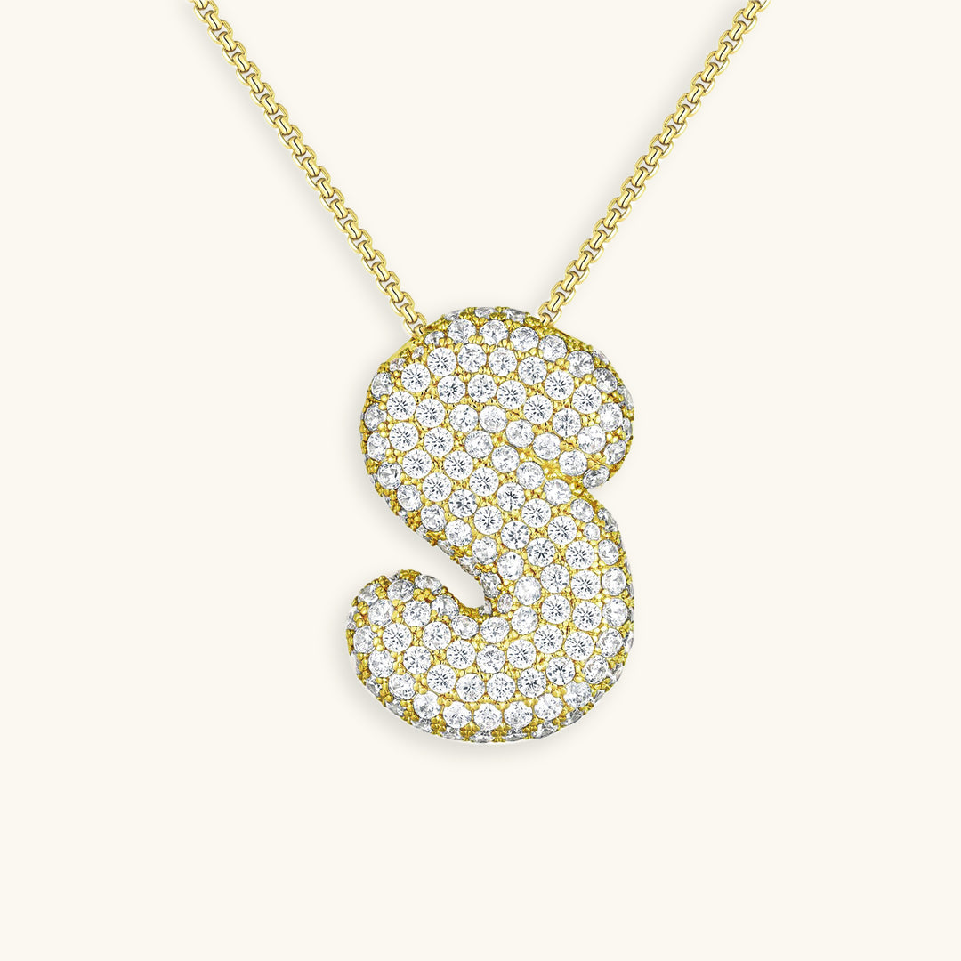 LunaBubble Initial-Halskette mit Diamantoptik – Persönliches Geschenk zum Muttertag