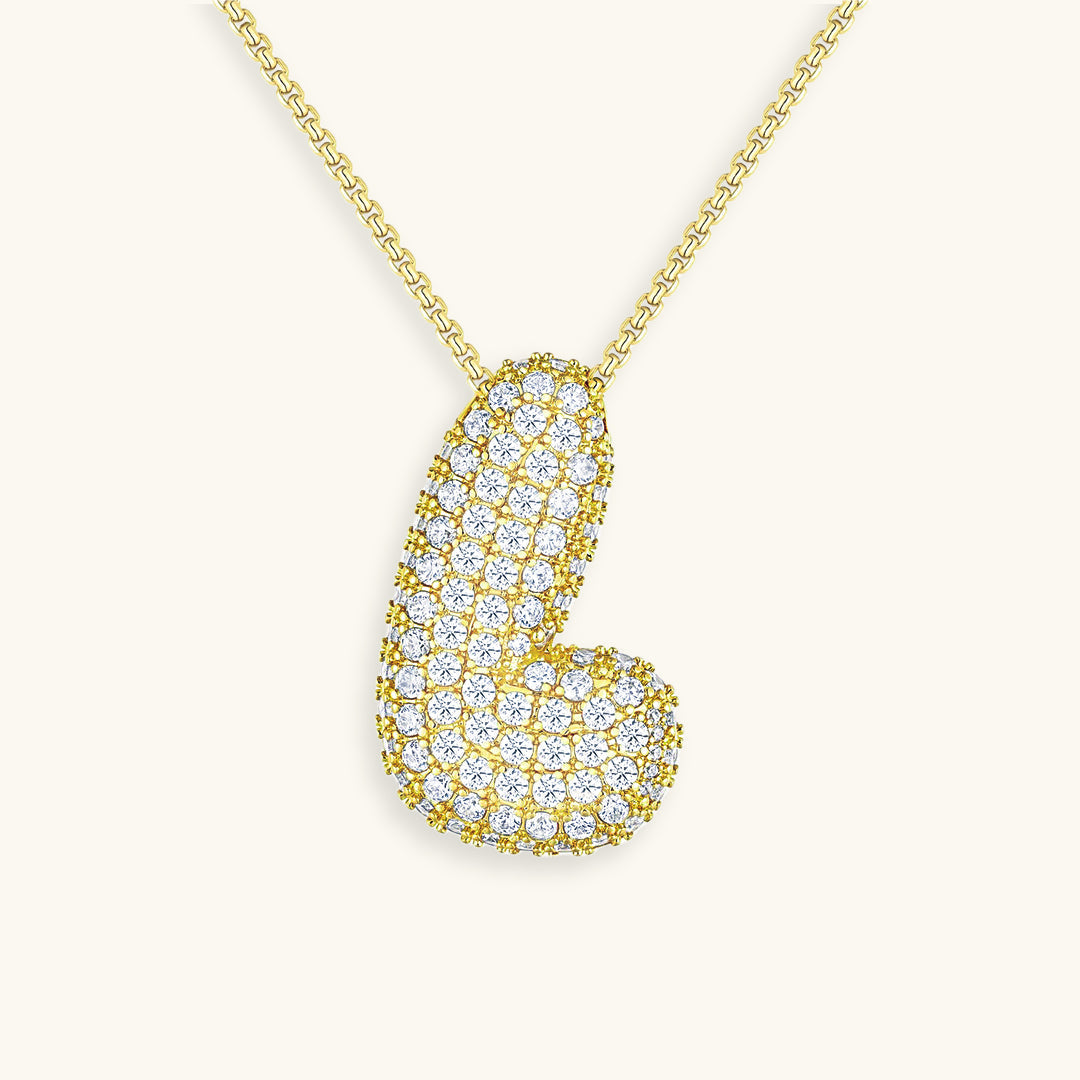 LunaBubble Initial-Halskette mit Diamantoptik – Persönliches Geschenk zum Muttertag