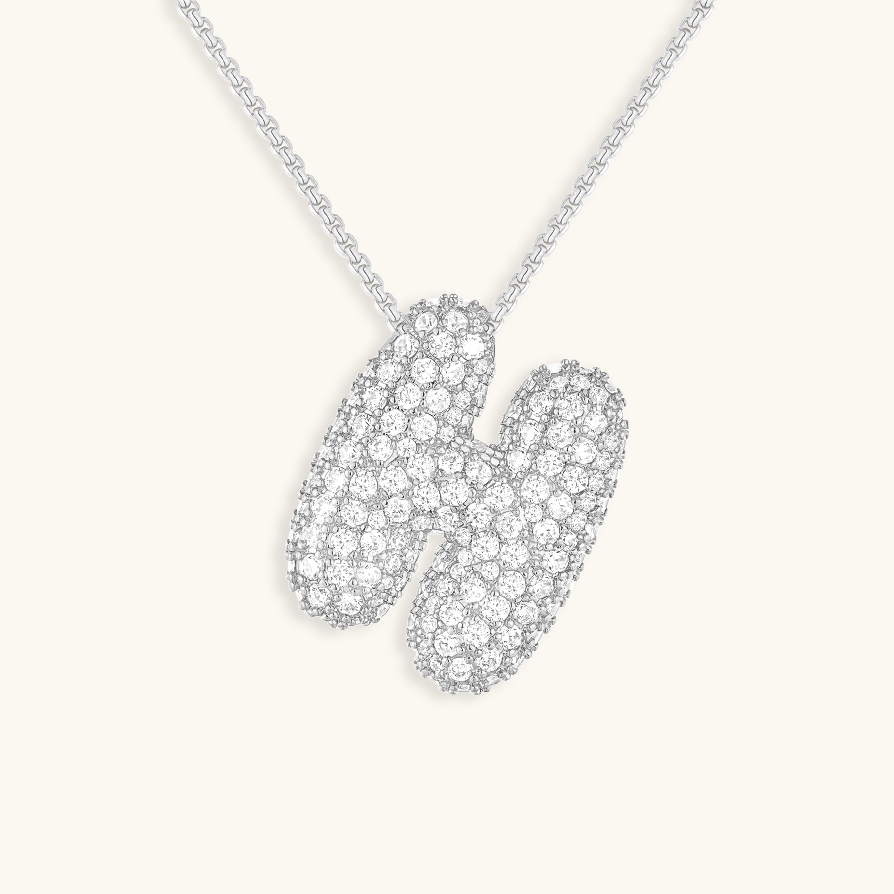 LunaBubble Initial-Halskette mit Diamantoptik – Persönliches Geschenk zum Muttertag