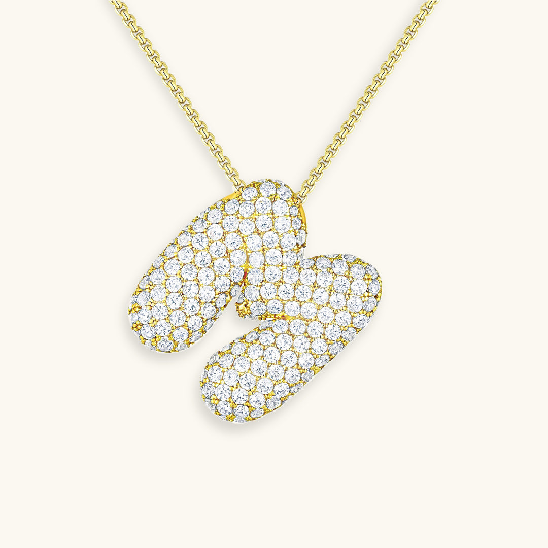 LunaBubble Initial-Halskette mit Diamantoptik – Persönliches Geschenk zum Muttertag