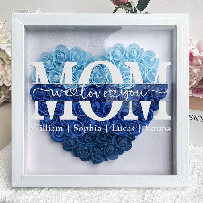 Personalisierte Blumenherz mit Namen – Einzigartiges Muttertagsgeschenk