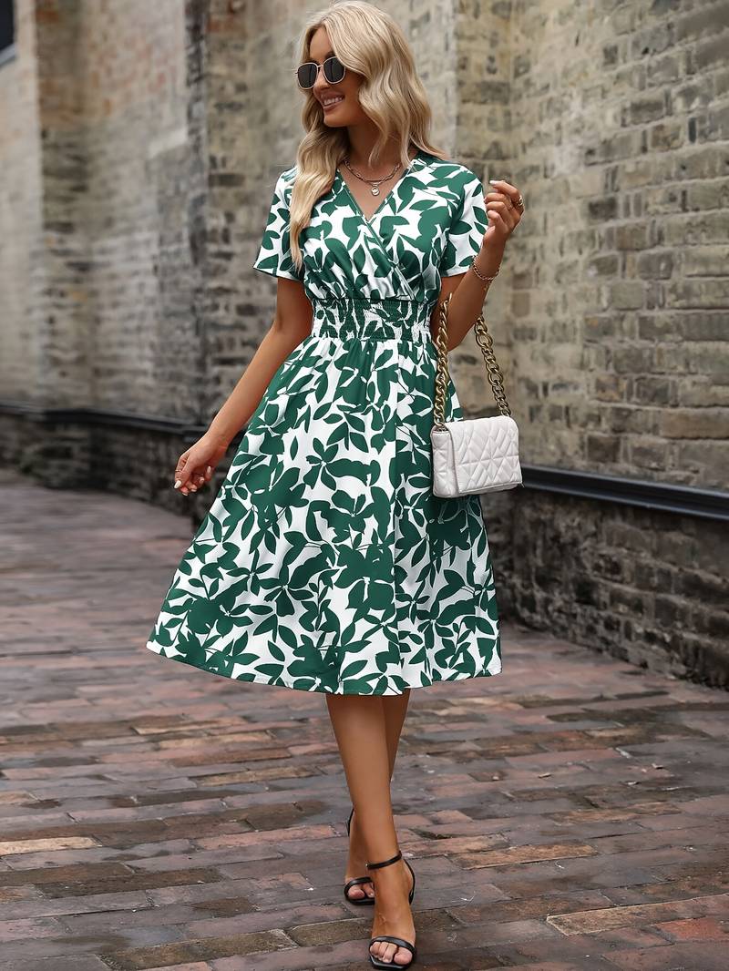 Ivy – Kurzärmeliges Wickelkleid mit Blumenmuster