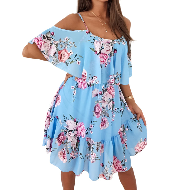 Evy - Sommerkleid mit Blumenmuster und Rüsche