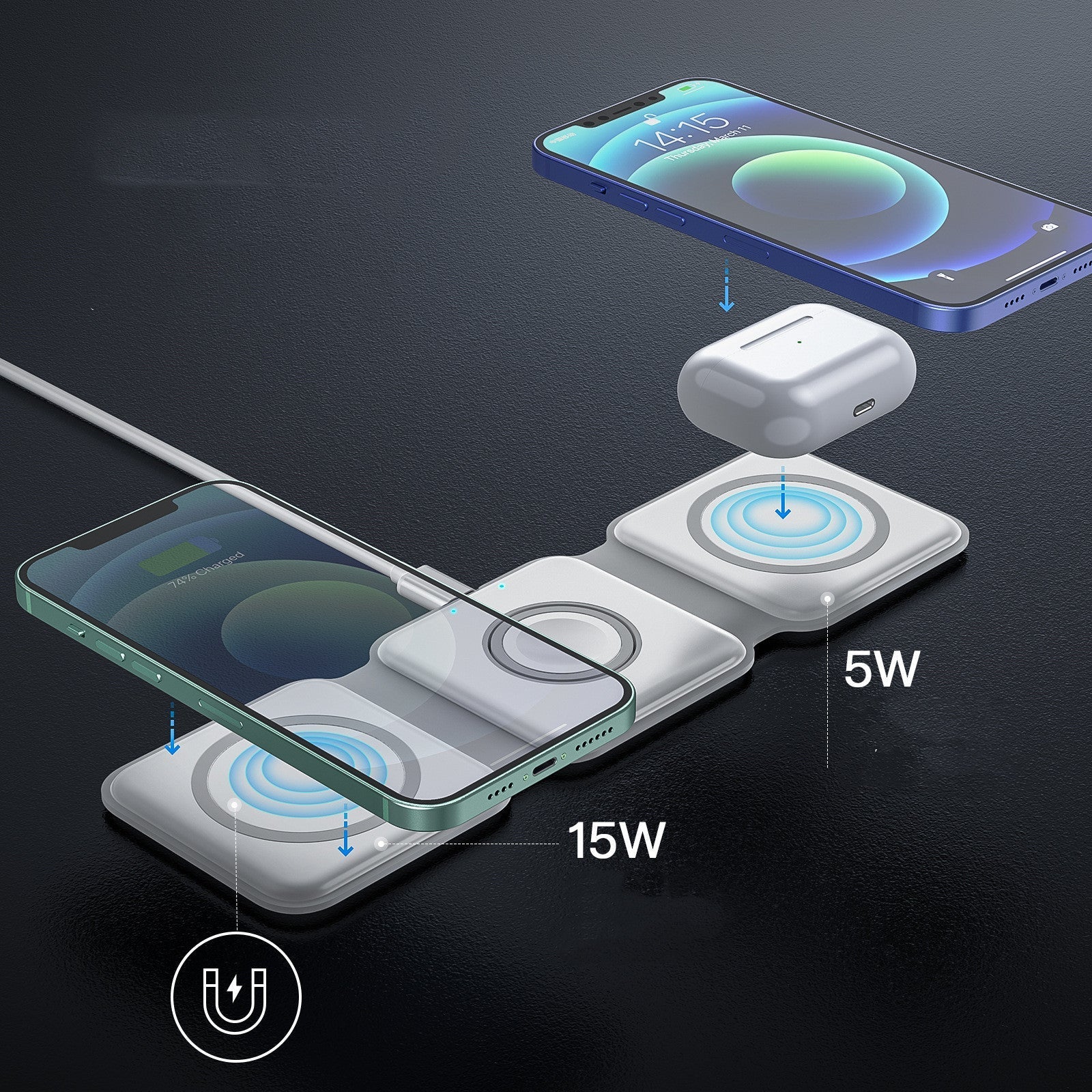 ChargeMate – 3-in-1 drahtlose Ladestation