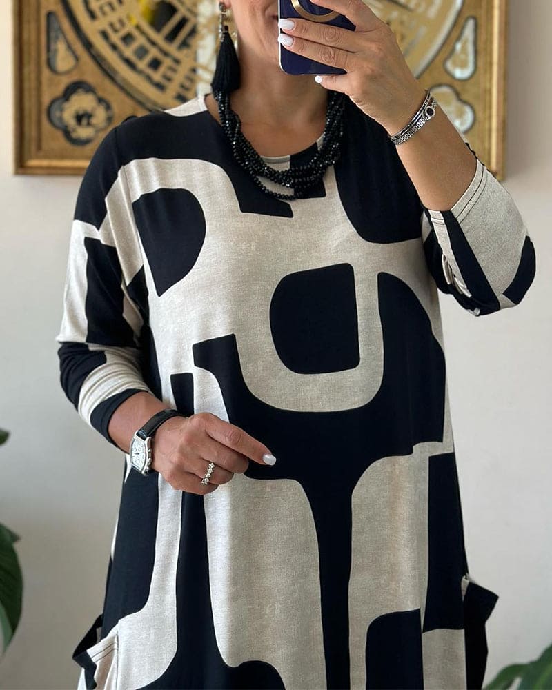 Cara - Übergroßes Kleid mit Print