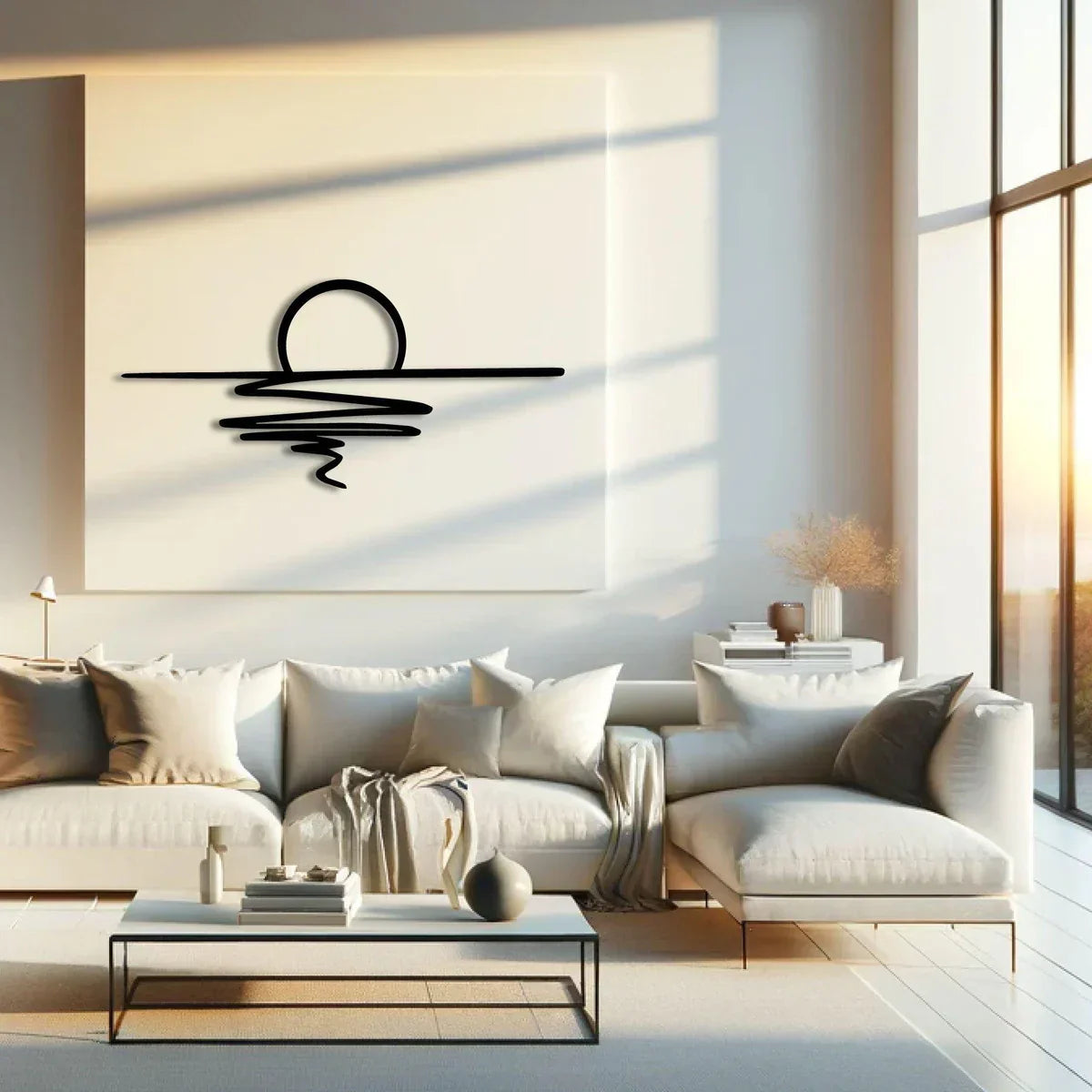 SereneSwirl - Moderne minimalistische Wandkunst für stilvolle Räume