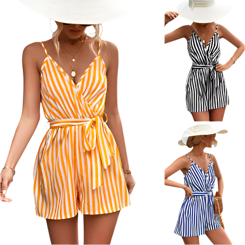 Precious - Gestreifter Overalls im Leichten Sommergewebe