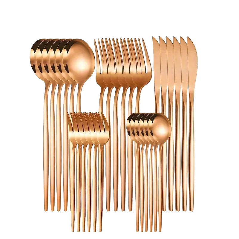 Sterling | Juego de cubiertos de acero inoxidable dorado de 30 piezas