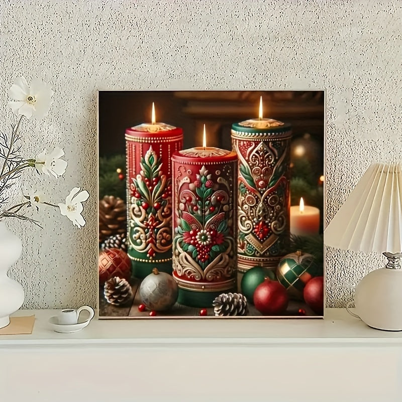 Rustikale WeihnachtskaminKerze