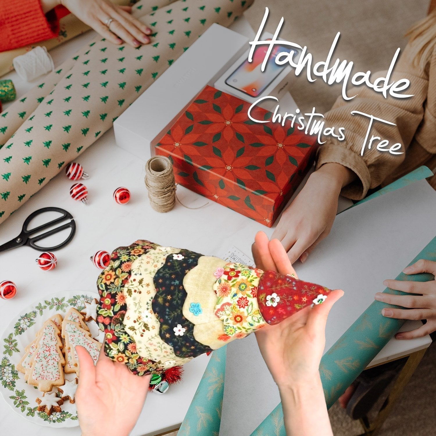 Handgefertigtes Quilting-Set für den Weihnachtsbaum