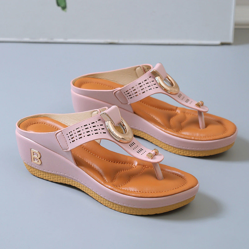 Marne - Sommer Frauen dicke Keilflip-Flops